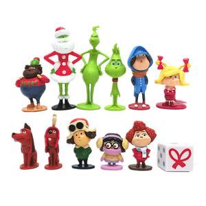 Ny 12 Stk/sæt Film How The Grinchs Stole Christmas Mini Action Figur Kids Toy