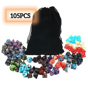 105x polyedriske terninger sæt rolle for Dnd Rpg Mtg Game Dragons D4-d2