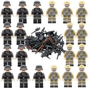 20 stk soldater + våben minifigurer WW2 militærsæt, hærvåben