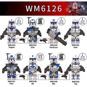 HKWWW 8 stk/sæt Star Wars Minifigur Samlede byggeklodser Legetøj Echo Jesse Rex Figur Samlerobjekt Legetøj Børn Fans Gave [ege][HK]