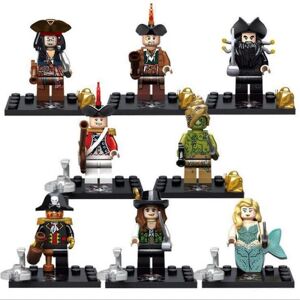 HKWWW 8 stk Pirates Of The Caribbean Minifigurer Samlede byggeklodser Legetøjssæt Børnegave[HK]