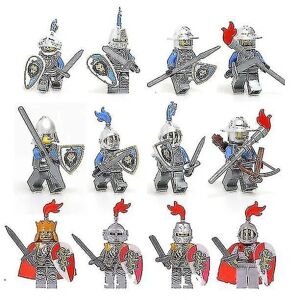 YIXI 12 stk middelalderfigurer ridder minifigur soldat actionfigur byggeklods legetøj børn legetøj gave samling