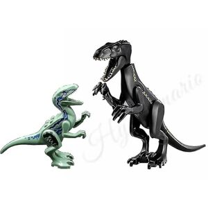 2stk Jurassic Dinosaur World Park Dinosaur Indoraptor Velociraptor Byggesten Mursten By Samlelegetøj Til Børn A