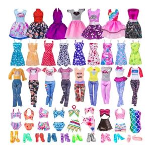 32-delade Barbie-tøj og tilbehør, smart miniklänning