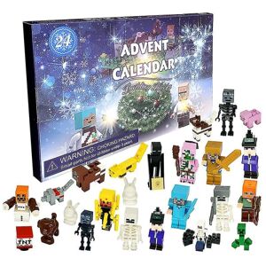 24 stk adventskalender Minecraft samlet byggeklodslegetøj Jul Halloween Legetøj Gave Minifigur Sæt Puslespil Gaver 24PCS