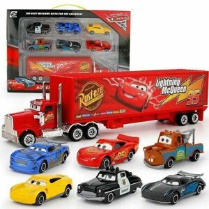 7 stk Biler 2 Lightning Mcqueen Racer Bil & Mack Lastbil Kids Legetøj Collection Sæt Gaver