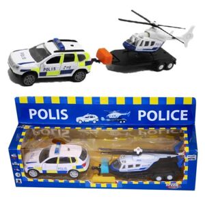 A2Z Politibil Trailer og Politi Helicopter. Fra 3 år