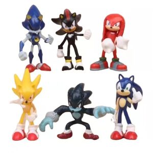 6./ sæt Sonic The Hedgehog Figurer Action Characters Leksaker