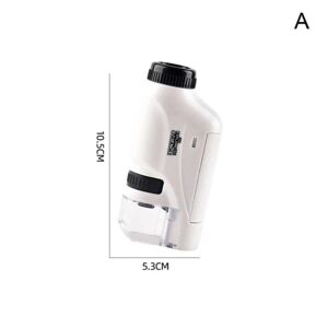 Bærbart mikroskop til barn Fickmikroskop Science Toys Educ hvidt mikroskop one-size