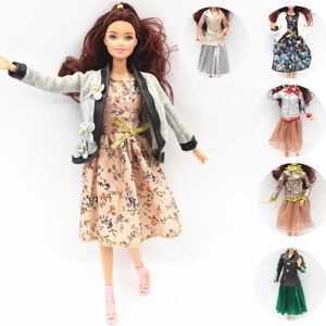 6 stykker 30cm Barbie dukketøj, diverse moderigtigt tøj