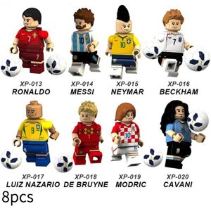 8 st VM fotboll Byggstenar Figurer Leksak Barn Present