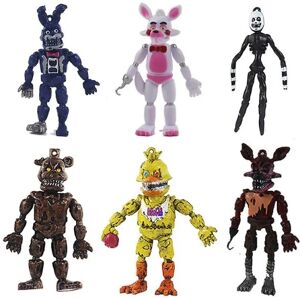 5 stk Five Nights at Freddys Action Figurer Legetøj Security Breach Series Glamrock Foxy Bonnie Fazbear Pvc Dukke Fnaf Til Børn Til stede 6 stk B