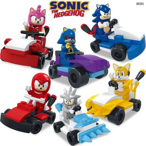 6 stk Sonic byggeklodser mini actionfigurer tegneserie racerbil spil samlet mini figurer Legetøj Børn Drenge Piger Julegave