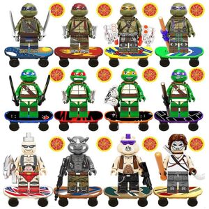 12 stk Teenage Mutant Ninja Turtles Da Vinci Casey Boar Rhino samlet legetøj