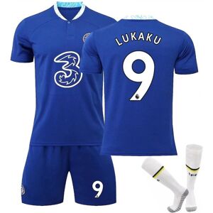 Goodies 22-23 Chelsea Hjemmefodboldtrøje Træningstrøje Voksne Børn Komfort Nyeste fodboldtrøjer No.9 Lukaku Kids 20(110-120CM)