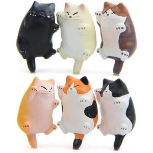 6 Pack Fun Cat Køleskabsmagneter Kontormagnet, Køkkenindretning Køleskabskatepynt, Perfekt til Whiteboard, Køleskab, Kort, Noter, Kalender, Gave