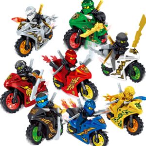 8 Stk Minifigurer Mini Figuresninjago Motorcykel Sæt Blokke