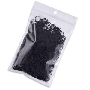 Pakke med 1000 mini gummibånd, sorte bløde elastiske bånd til børn