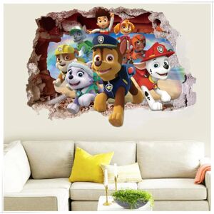 OCEAN Patrol 3D Wall Sticker Dreng Pige Værelse Paw Patrol Broken Wall Stick