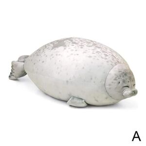 CNMR Angry Seal Pillow Plys Seal Animal Toy Seal Pude -1 White 40CM