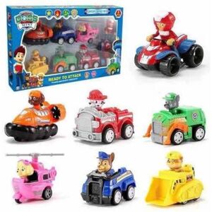 No brand Paw Patrol Rescue Dog Squad Toy Car 7 karakterer og 7 køretøjer