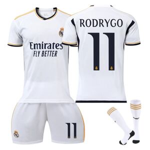 23-24 Rodrygo 11 Real Madrid Trøje Ny sæson Seneste fodboldtrøjer til voksne til børn W Kids 20(110-120cm)
