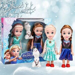 Galaxy Frozen 2 Elsa Anna Elf Olaf 3st Cosplay Princess Doll Legetøj Julegave 18cm