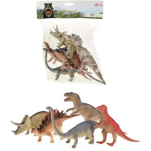 GL 5stk Deluxe legetøjsdyr Dinosaurer T-Rex 20 cm figurer Multicolor