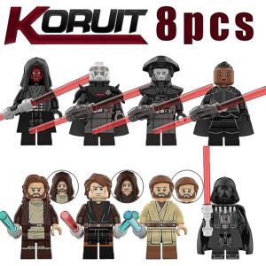 FMYSJ 8 stk Star Wars Series Karakter Anakin Skywalker Darthmaul Obi-wan Minifigur Samlet Mini byggeklods Action Figurer Legetøj Børnegave (FMY)