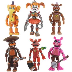 FMYSJ 6 stk/sæt Five Nights At Freddy Pizzeria Simulator Action Figur Toy Bonnie Foxy (FMY)