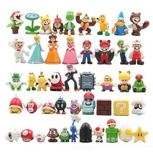 FMYSJ 48 stk Super Mario Bros Luigi Yoshi Donkey Kong Wario Pvc Action Figur Legetøj Samlerobjekt Model Legetøj Til Børn Fødselsdagsgaver Gave Til Børn (FMY) 48pcs