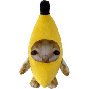 FMYSJ Sjovt banankattetøj med tøjdyr - blød plyspudedukke til børn, 20 cm/30 cm tilgængelige størrelser (FMY)