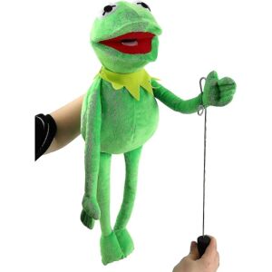 FMYSJ Kermit Frog Hånddukke, Frog Plys, Muppets Show, Soft Frog Puppet Doll Velegnet til rollespil - grøn, 24 tommer (FMYED) 24 Inches With Rod