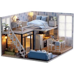 DIY Doll House Cute Dollhouse Miniature House Toy Kit med Musik Slottet i himlen