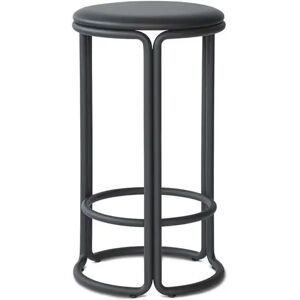 PLEASE WAIT to be SEATED Hardie Counter Stool H: 64 cm - Black Leather / Black