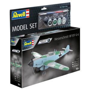 Revell Messerschmitt Bf109 G-6 Modelfly - Easy Click - Med Lim Og Maling Quick Build Modelsæt Modelbyggesæt