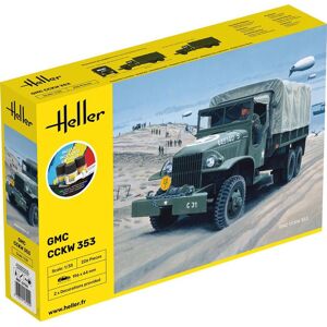 Heller Gmc Cckw 353 Us-truck Modelbil Start Kit - 1:35 Byggesæt - Biler / Motorcykler Modelbyggesæt