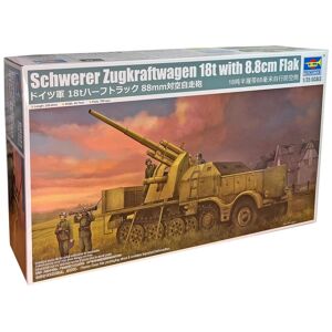 Trumpeter Tysk Schwerer Zugkraftwagen 18 t With 8.8cm Flak - 1:35 Militær Køretøjer Modelbyggesæt