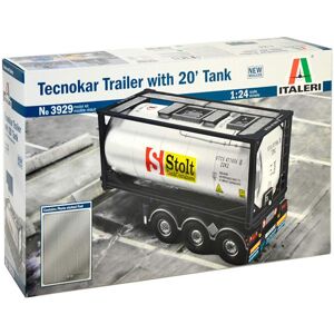 Italeri Tecnokar Trailer Med 20'Tank - 1:24 Lastbiler Og Trailere Modelbyggesæt