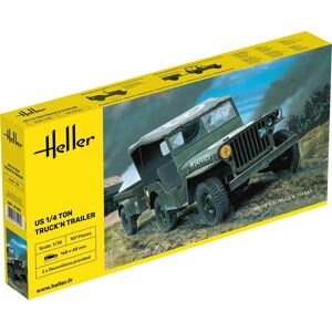 Heller Us 1/4 Ton Truckn'n Trailer Modelbil 1:35 Militær Køretøjer Modelbyggesæt