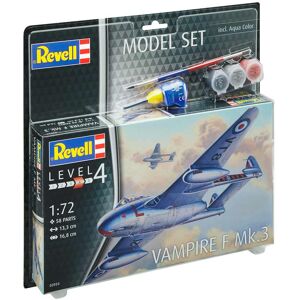 Revell Vampire F Mk.3 1:72 Med Lim Og Maling Byggesæt - Fly Modelbyggesæt