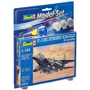 Revell F-15e Strike Eagle - Scala 1:144 Med Lim Og Maling Byggesæt - Fly Modelbyggesæt