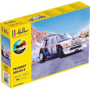 Heller Peugeot 205 Ev 2 Rallybil Start Kit - 1:24 Byggesæt - Biler / Motorcykler Modelbyggesæt