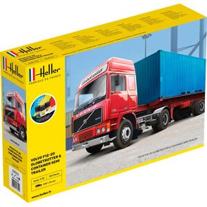 Heller Volvo F12 Globetrotter Med Trailer - Start Kit Lastbiler Og Trailere Modelbyggesæt