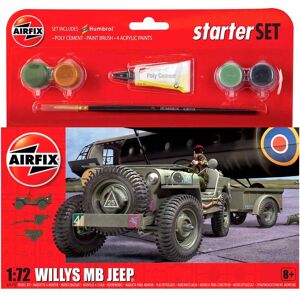 Airfix Willys Mb Jeep 1:72 Komplet Sæt Militær Køretøjer Modelbyggesæt