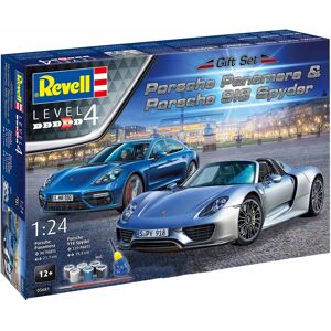 Revell Porsche 2 i 1 Med Lim Og Maling Byggesæt - Biler / Motorcykler Modelbyggesæt