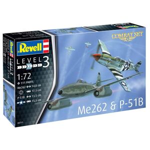 Revell Combat Set Messerschmitt Me262&P-51b Mustang Modelfly Byggesæt - Fly Modelbyggesæt