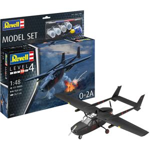 Revell O-2a Skymaster Modelfly - Med Lim Og Maling Byggesæt - Fly Modelbyggesæt