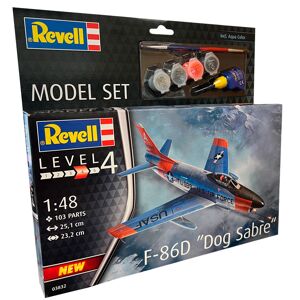 Revell F-86d Dog Sabre Modelfly - Med Lim Og Maling Byggesæt - Fly Modelbyggesæt