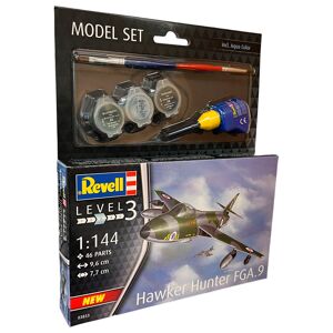 Revell Hawker Hunter Fga.9 Modelfly - Med Lim Og Maling Byggesæt - Fly Modelbyggesæt